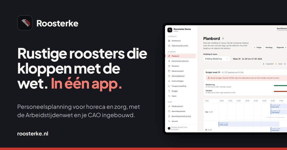 Roosterke: personeelsplanning in een eigen app